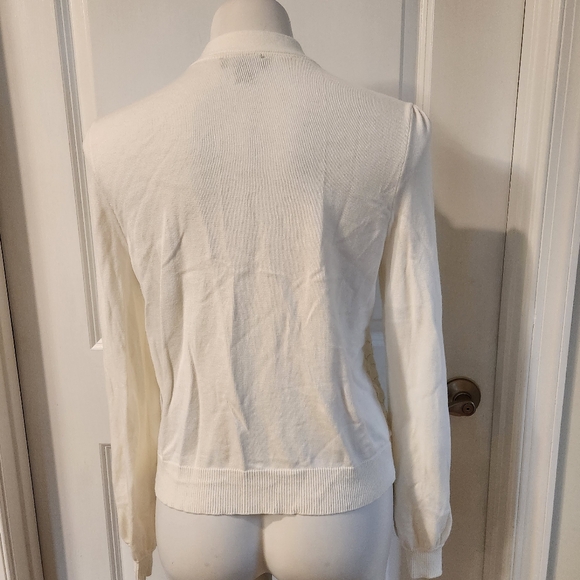 Jason Wu small white button down sweater cardigan - Picture 2 of 6